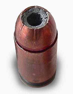 Cartridge with expansive bullet PE, top view