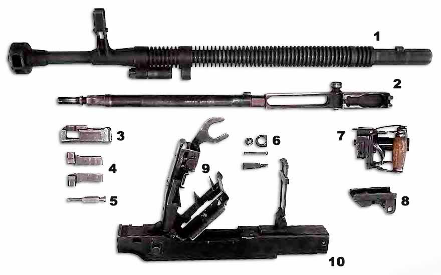 Field-stripped DShKM machine gun