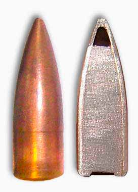 A bullet ricochets with a reduced ability to 7,62 PRS